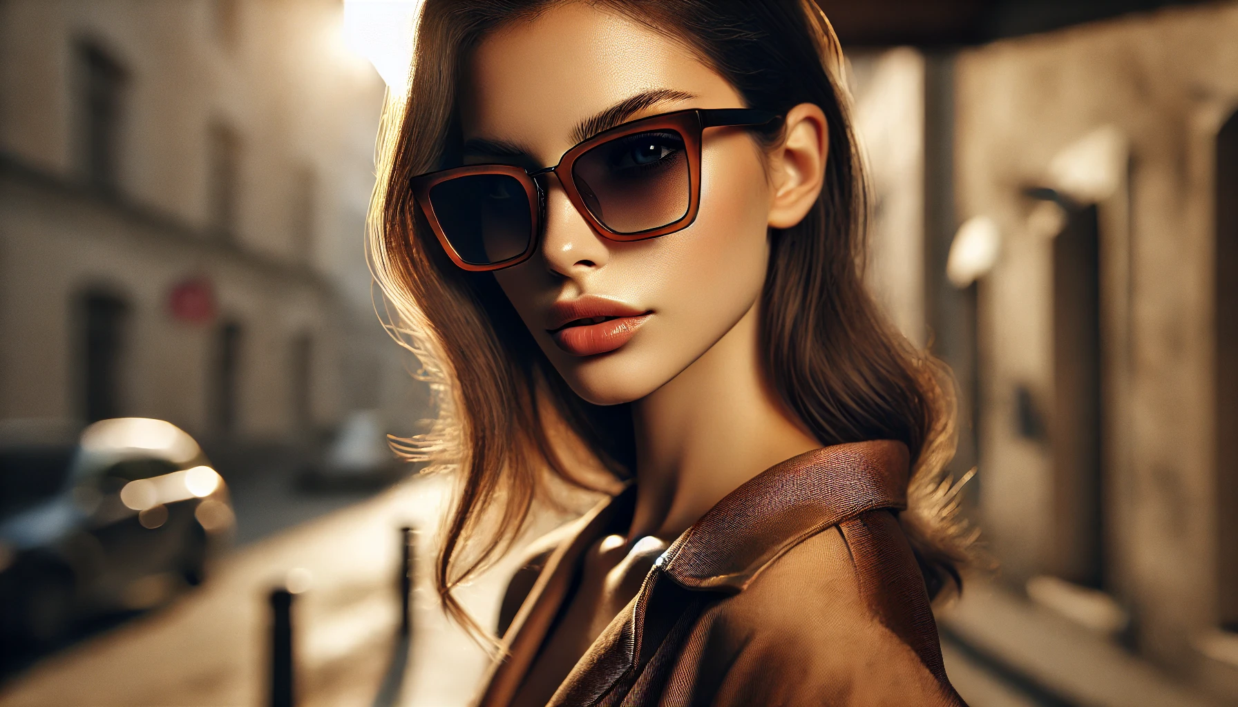 Óculos De Sol Marrom Degrade